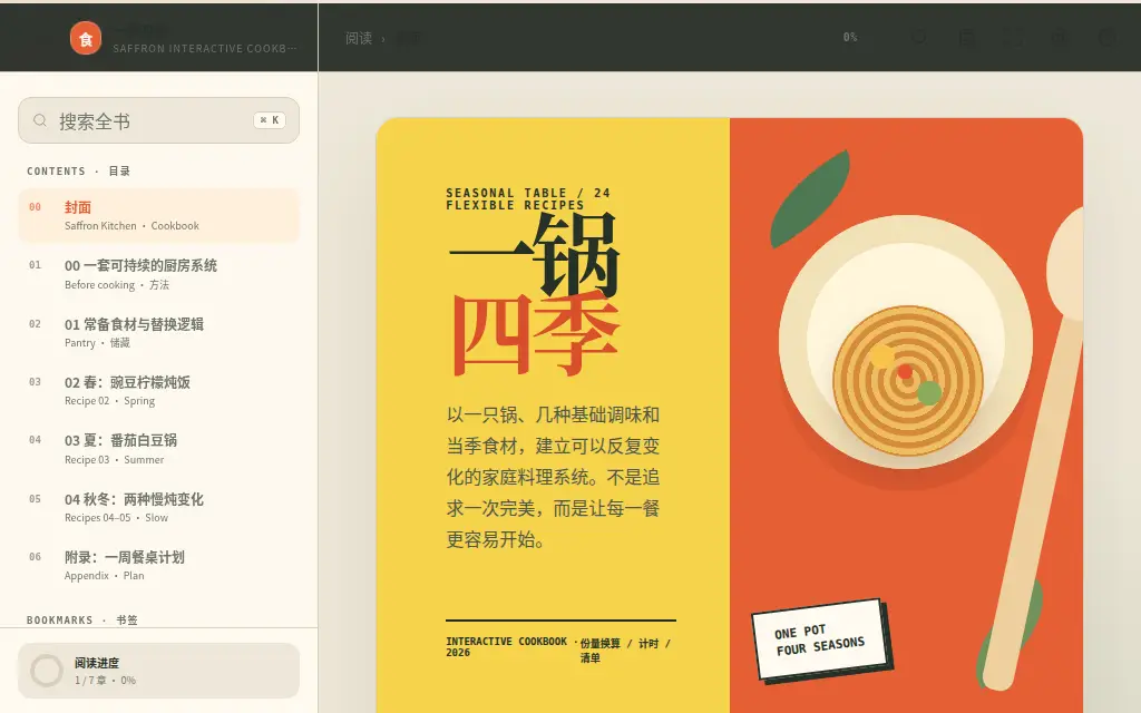 互动食谱书 的作品预览